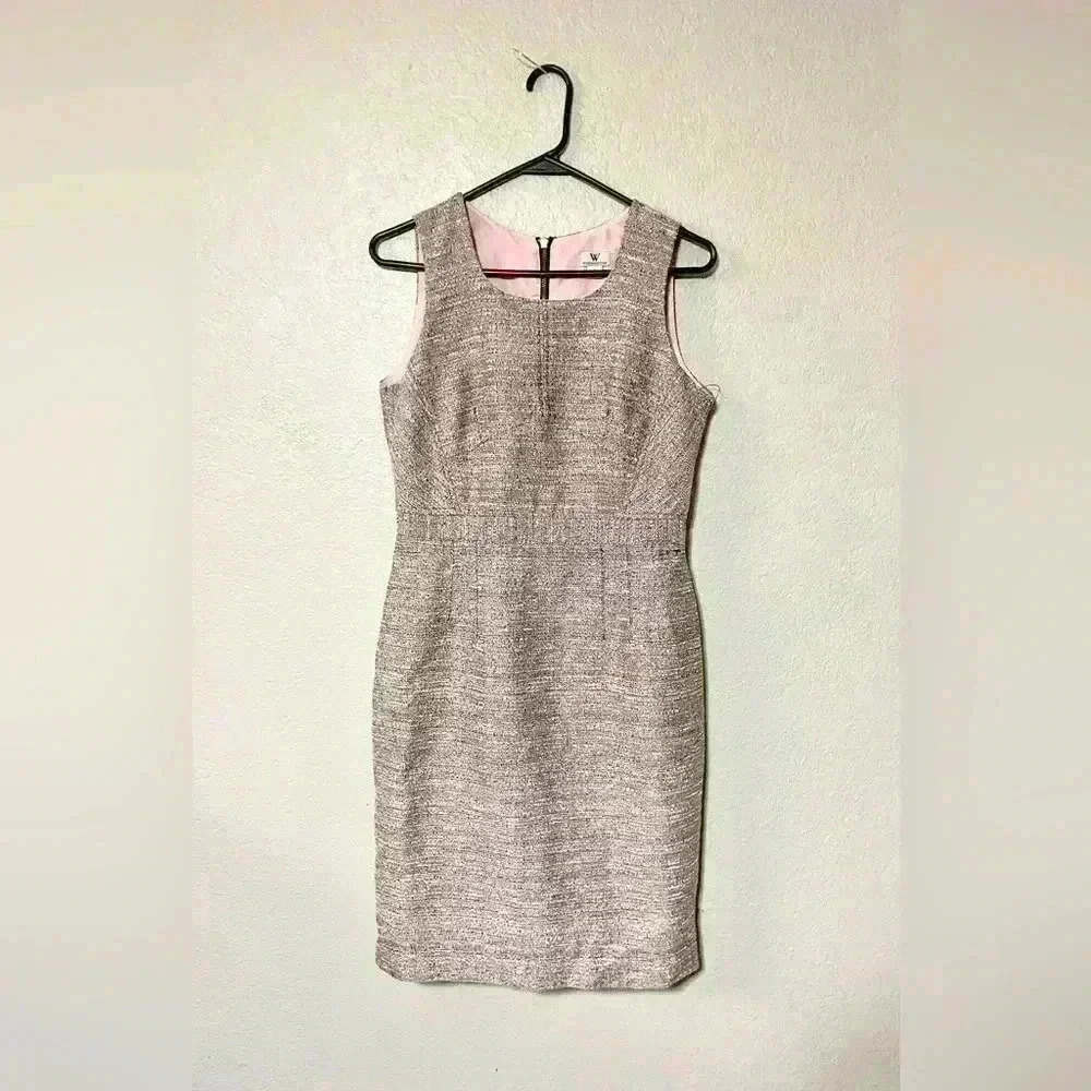 Worthington Sheath Sleeveless Summer Dress Size 8 Brown‎ & Pink
